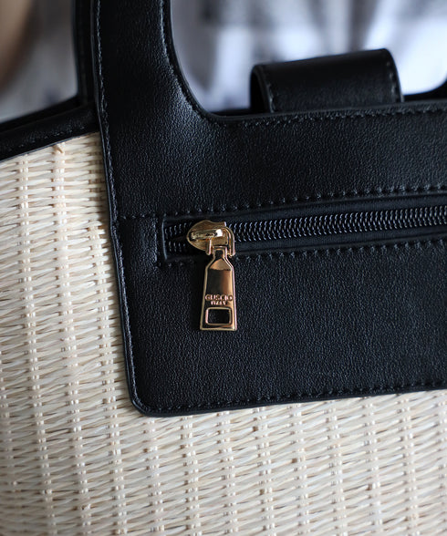 エコレザーかごハンドバッグ 12-1093